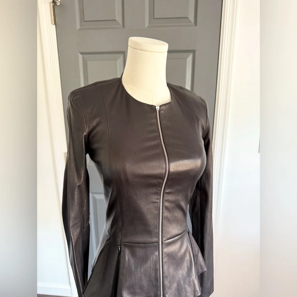 The Row Anasta Bonded Leather Jacket - Picture 6 of 12